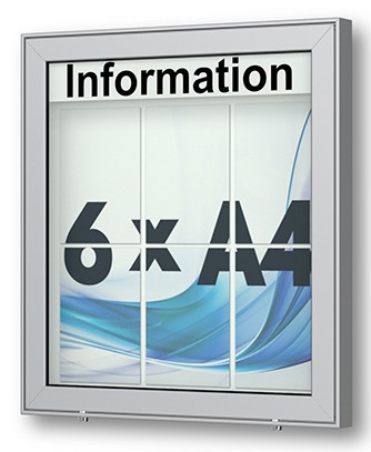 6 x DIN A4 Schaukasten Planus - Wandmontage 6 x DIN A4 Schaukasten Planus - Wandmontage