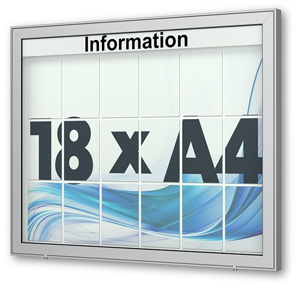 18 x DIN A4 Schaukasten Planus - Wandmontage 18 x DIN A4 Schaukasten Planus - Wandmontage